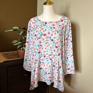 Elle Drop-Waist Floral Blouse